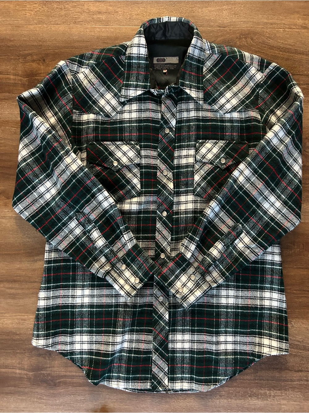 90s Vintage VIP Plaid Flannel Pearl Snap Western Shirt Men’s Medium